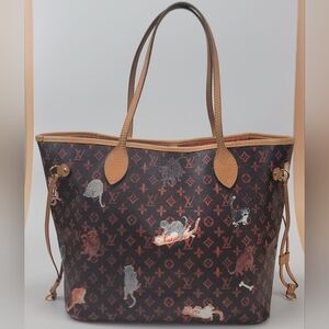 Louis Vuitton Neverfull MM Tote Limited Edition Grace Coddington Catogram Canvas